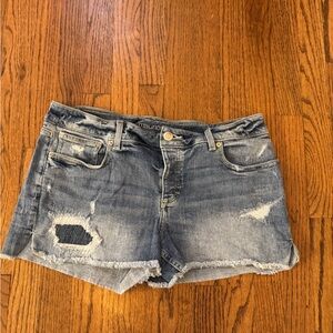 Maurices Blue Distressed Jean Shorts